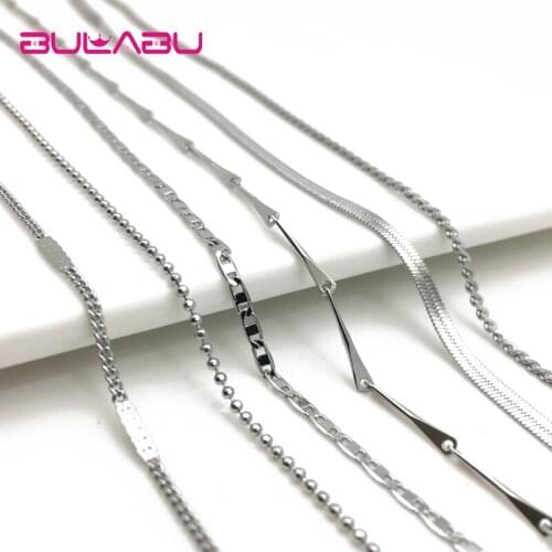 New Fashion Sliver Plating Rope Chain Collarbone Necklace Snake Bone Thin Naked Necklace without Pendant Long chain Jewelry Gift