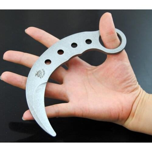Karambit training blade knife outdoor gear edc pocket survival tactical claw knife cutting tool not sharp dull tool