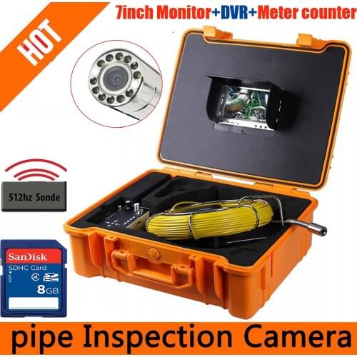 Original Bestwill 50M sony CCD 700TVL Endoscope Snake Sewer Camera Pipe Wall Inspection keyboard DVR Camera with meter counter