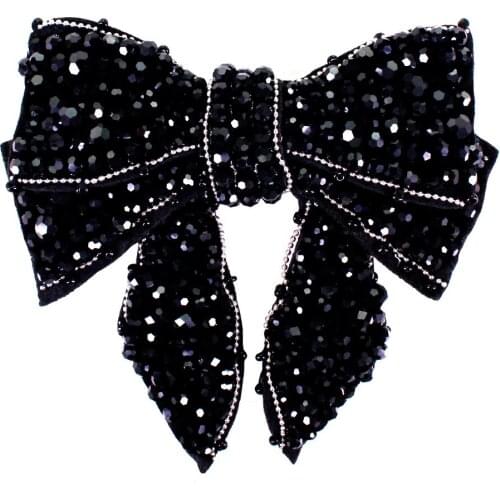 10pieces Beaded Bowknot Design Patches Applique Badges for DIY Clothes Collar Tie Shoes Brooches Headband Decorated TH1021