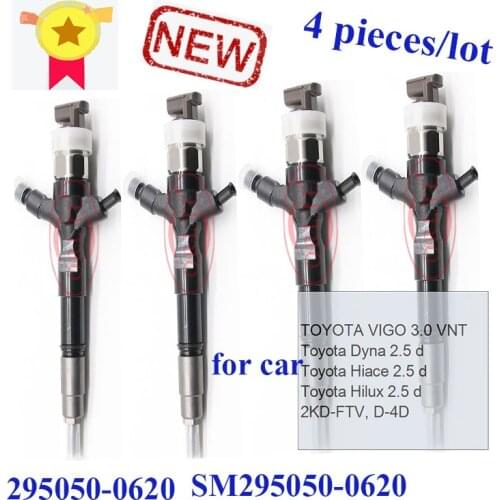 4pc/Lot Injector Nozzle 295050-0620 2950500620 SM295050-0620 SM2950500620 for Toyota Hilux 2.5 d 2KD-FTV, D-4D，Toyota Dyna 2.5