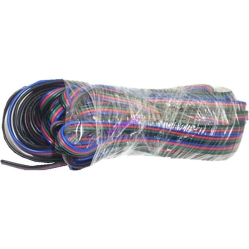 5M/10M/20M/roll 4Pin led connector RGB + Black Wire Cable For apa102/ws2801/5050 /3528/lpd8806 smd RGB LED Strip 22AWG line