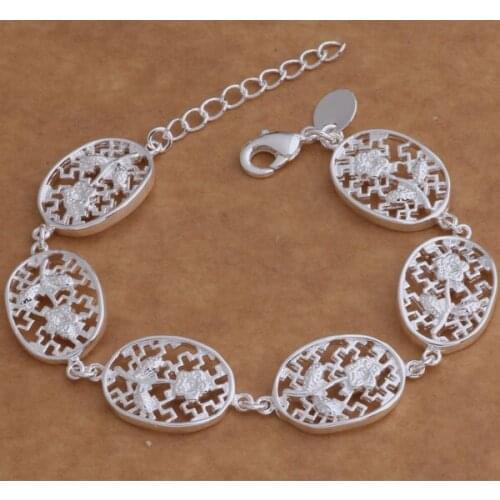 AH008 Wholesale Lucky Silver Color Charm Bracelets For Women Popular Fashion 925 Jewelry Elegant /eauamsba Addaiuka