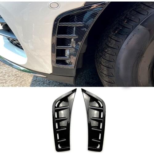 Car Carbon Fiber ABS Front Bumper Spoiler Side Wing Decorative Cover For Mercedes Benz GLC Cl GLC260 GLC300 2020