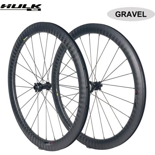 HULKWHEELS 700c Disc Brake Gravel Carbon Wheels 32*35mm Tubeless Ready Bicycle Cycling Wheel Powerway CX32 Hub Pillar 1423 Spoke