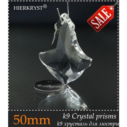 HIERKYST 5 pcs K9 Glass Crystal Prisms Pendants Chandeliers Parts Lustres Rainbow Lamp Lighting Hang Drops 50mm 2" #1981X