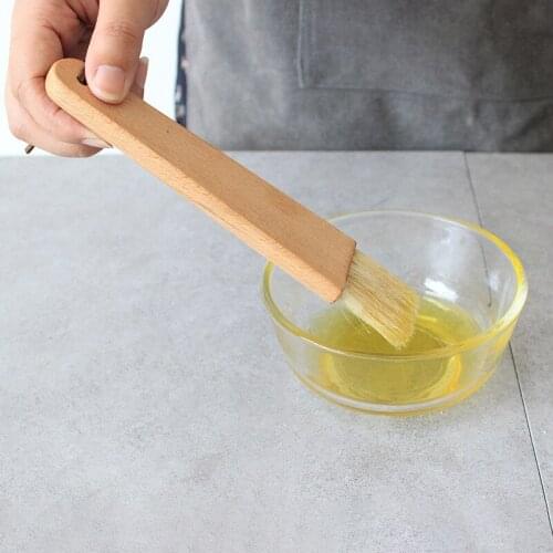 Kitchen Cooking Tool Barbecue Brush Wooden Handle Pastry Brush Portable Outdoor BBQ Accessorie Multifunction Food Brush