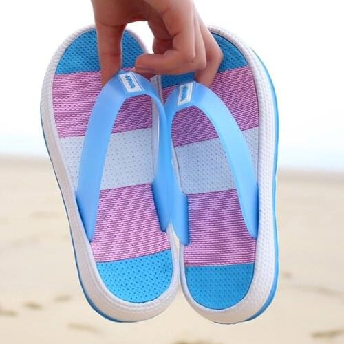 Summer Slippers 2021 Female Sandal Casual Women Soft Bottom Beach Shoes Rainbow Flip Flops