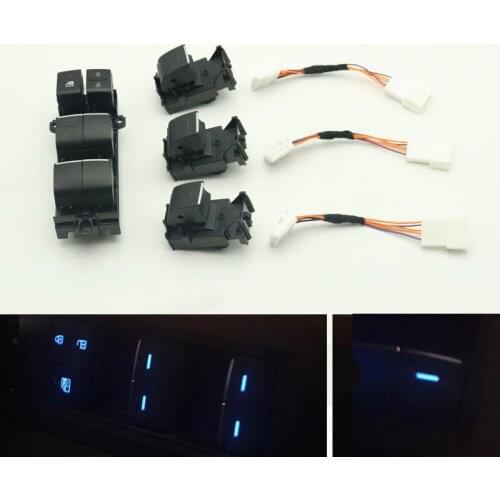 For Toyota RAV4 RAV 4 CHR 2019 2020 LED Ice Blue Backlight Power Window Button Switch Left Driver