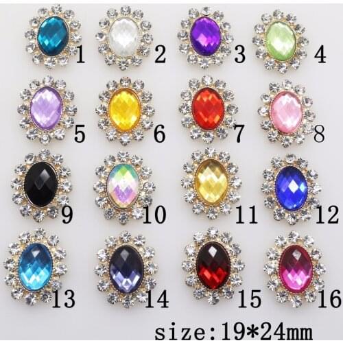 Fashion 10pc Acrylic alloy oval DIY Jewelry clothing Accessories Wedding invitations decorate Flat back metal rhinestone beauty