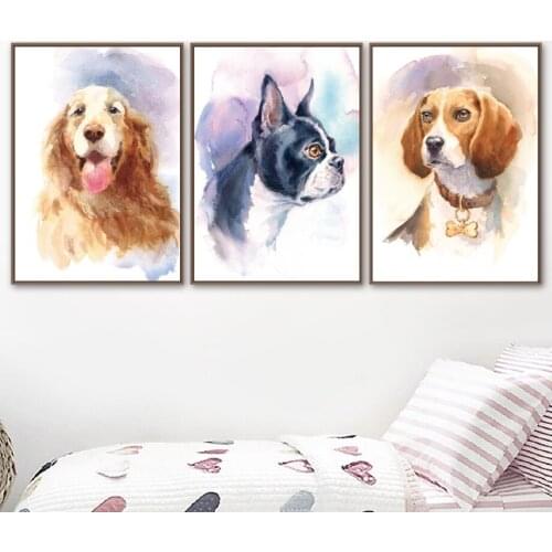 Diamond Painting Kits Home Decor Cute Golden Dog With AB Drill Wall Art 5D DIY Poured Glue Scalloped Edge Nordic Animals Room