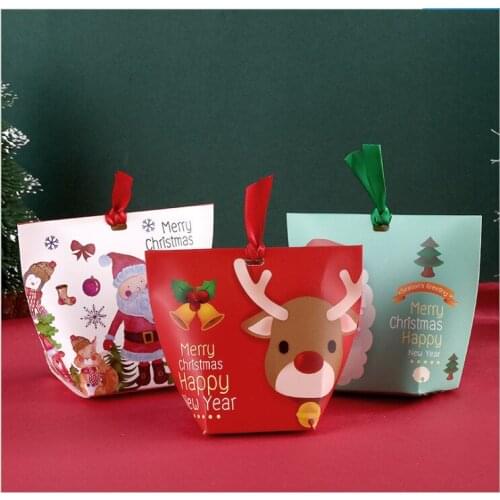 2pcs 2020 New Christmas Creative Korean Creative Gift Box Baking Biscuit Gift Box Supplies Christmas Candy Box