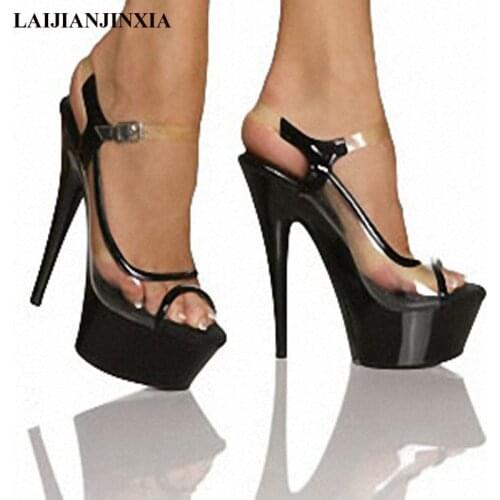 New 15 cm beautiful gold and silver chain decoration, party sandals sexy model stage show, dancing shoes