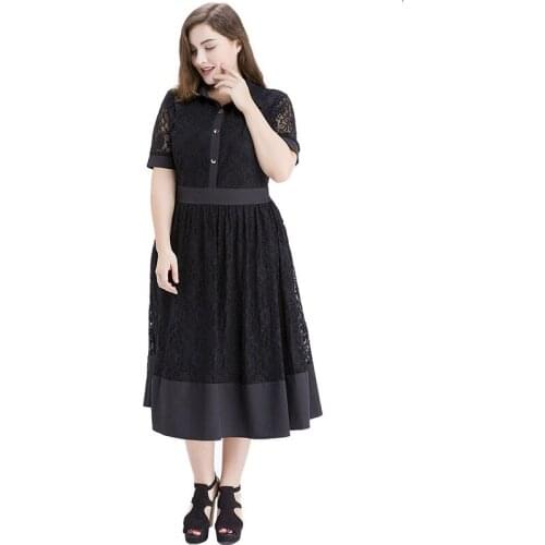 New summer womens dresses lace bohemian dresses beach dress european dresses mid-calf plus size L-7xl size 5233