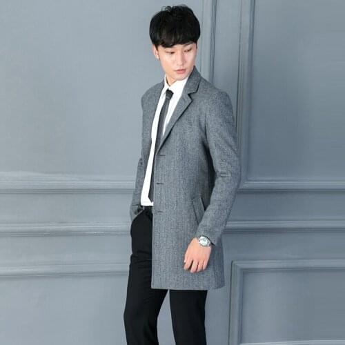 New Winter Men Wool Coat Slim Single Breasted Jacket Mens Coats Casual Thick Herringbone high quality large plus size S-8XL 9XL