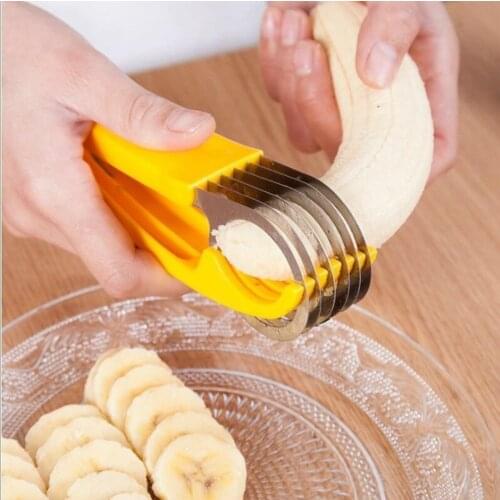 Stainless Steel Banana Cutter Home Kitchen Multi-function Banana Ham Slicer Kitchen Multi-function Fruit And Vegetable Gadget