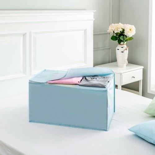 Favore Casa Elegance Light Blue Plain 1 Piece Nonwoven Mega 60x40x30 cm Rectangle Foldable Portable Chest Box 5297