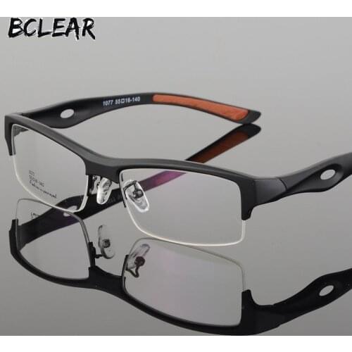 BCLEAR Spectacle Frame Attractive Mens Distinctive Design Brand Comfortable TR90 Half Frame Square Sports Glasses Frame Eyeglass