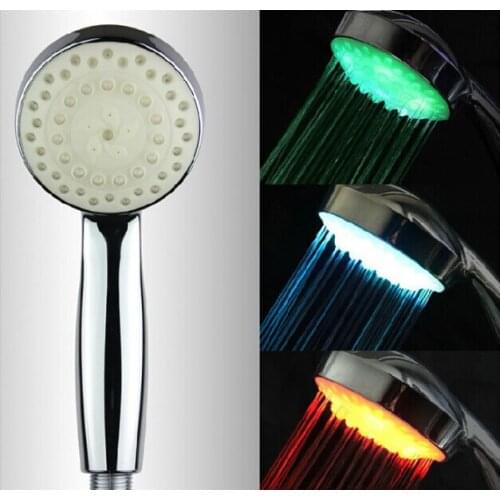 Wholesale Temperature control 3 Colors Changing Led Shower Head Bathroom Handheld Shower Nozzles