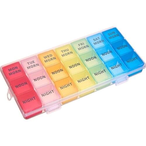 21 Slots 7 Day Candy Pill Case Organizer Morning Noon Night Medicine Dispenser Box For Tablet Capsule Vitamin Storage Container