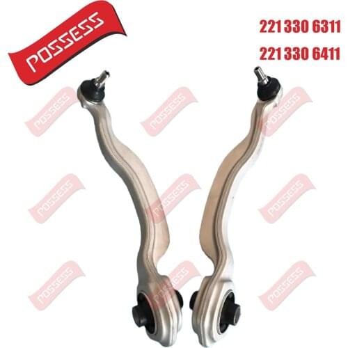 A pair of front axle lower control arms are applicable to Mercedes Benz S-class w221, OE 2213306311 / 2213306411