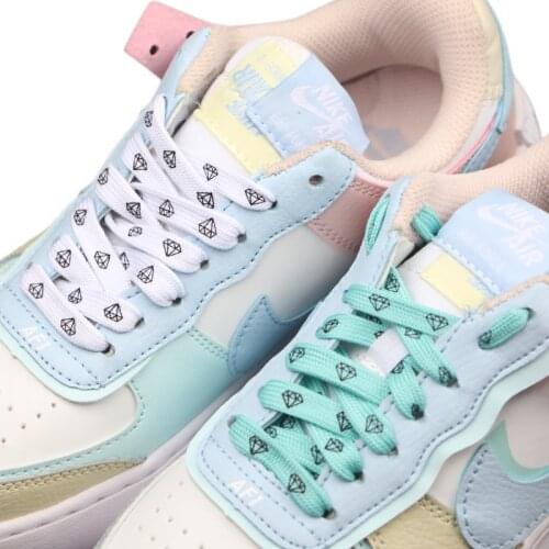 8mm Wide Green Diamond Shoelace Flat Shoelaces Laces Dazzling Hipster Shoelaces Mens and Womens Flat Creative Af1 Shoe Rope