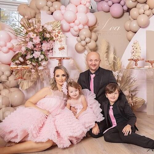 Pink Flower Girl Dresses with Sash Lace Appliques Custom Made Ball Gown First Communion Dresses for Girls Elegant Hot Sale