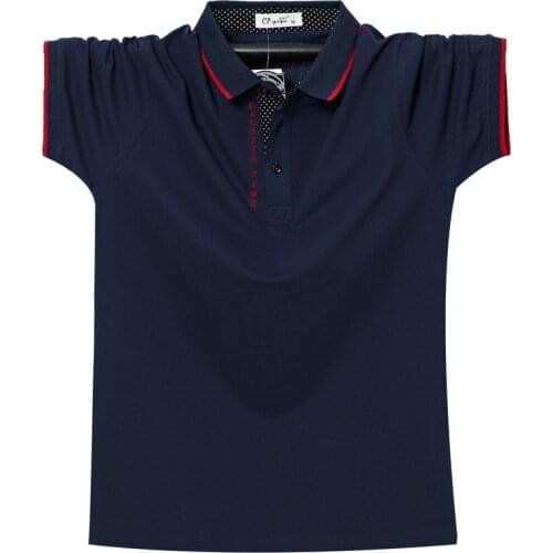 Plus Size Mens Fashion Polo Shirt Casual Loose Short Sleeve Cotton T-Shirts High Quality Letter Embroidery Men Short Top Tees