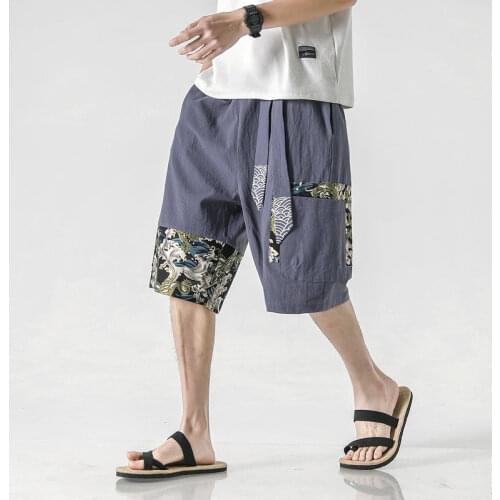 Streetwear Summer Shorts Men 2020 New Cotton Linen Casual Mens Shorts Chinese Style Bermuda Calf-Length Short Pants Men