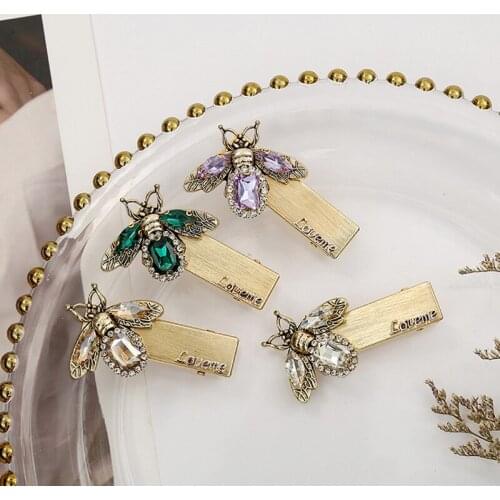 Cute Crystal Bee Hair Clip Women Insect Bees Barrettes Gift for Love Friend Fashion Hair Accessories Multicolor