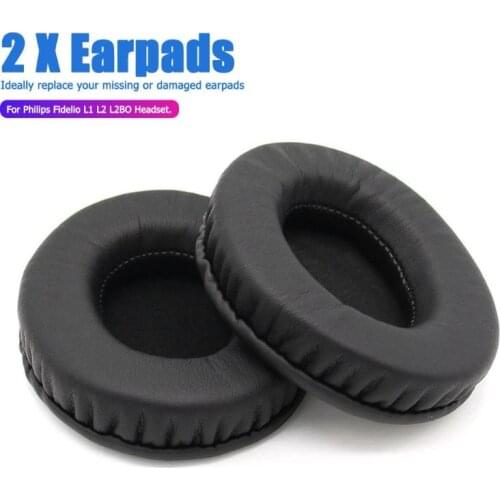 1 Pair Replacement Eapads Cushion for Philips Fidelio L1 L2 L2BO Headphone memory foam sponge and protein leather Earpads Case
