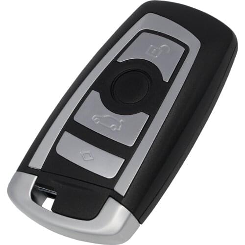 WhatsKey NEW 3/4 Button Replacement Smart Remote Car Key Shell For BMW CAS4 F 3 7 5 Series E90 E92 E93 X5 Uncut Blade Key Case