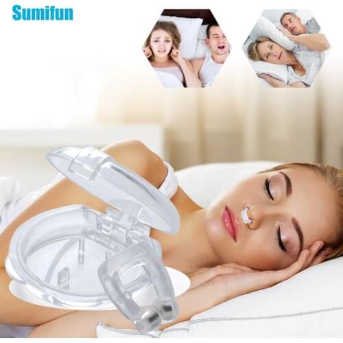 Sumifun 2Pcs Silicone Snore Stopper Magnetic Anti Snore Nose Clip Stop Snoring Dilatador Breathing Aids Nasal Strips D2167