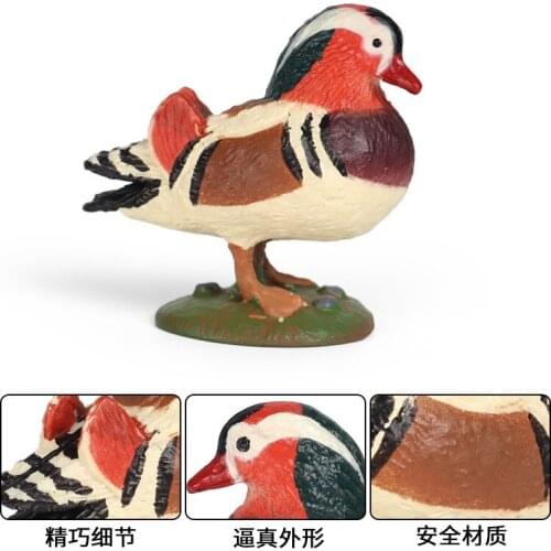 Mandarin Duck Solid Simulation Wild Animal Model Childrens Cognitive Educational Plastic Toys