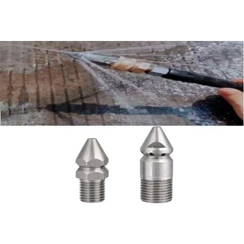 BSPT 1/4"3/8" High Pressure Water Jet Drain Pipe Sewer Cleaning Nozzle Washer High Pressure Pipe Cleaning Sewer Nozzle