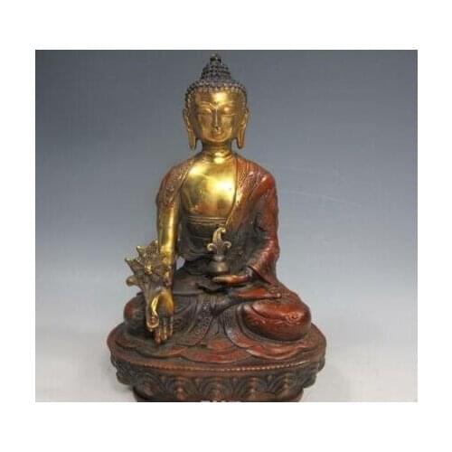 YM Old Tibetan Brass Buddhism Bodhisattva Sakyamuni Buddha Statue
