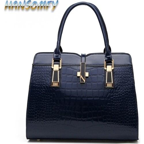 2019 New Brand Fashion Alligator Women PU Leather Handbag Luxury Crocodile Pattern Female Hand Bag Designer Ladies Bags YY-21