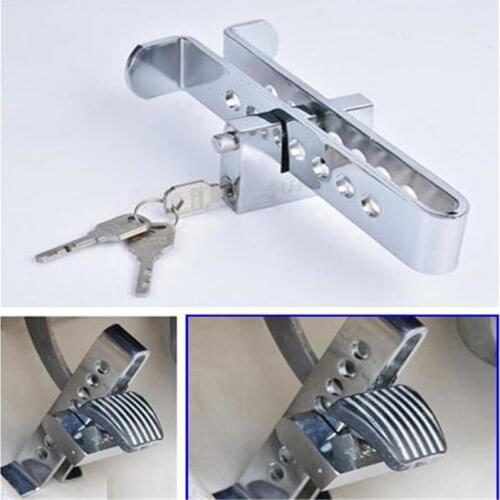 1 x Universal Car Brake Clutch Pedal Lock Stainless Anti-Theft Strong Security For Clutch Pedal Accelerator Cars Steeling Wheel