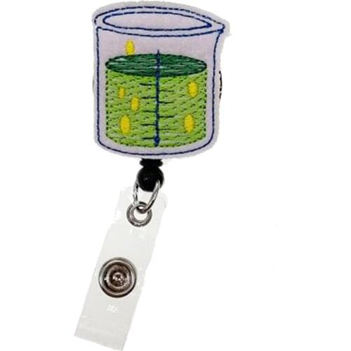 10 pcs/lot Free Shipping Measuring Cup Nurse Retractable Felt ID Badge Holder Reel