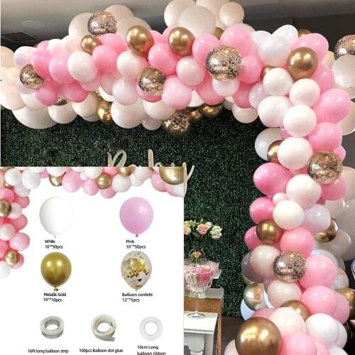 118PCS Latex Confetti Balloons Arch Garland Kit Baby Shower Wedding Birthday Graduation Anniversary Bachelorette Party