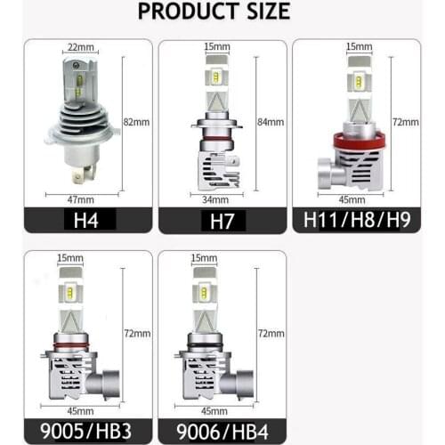 2Pcs Car Fog Lamp Motorcycle 50W 16000LM 12V 6000K Headlight Bulb H1 H3 H7 LED H4 Led 9003 HB2 H8 H11 9005 HB3 9006 HB4 Light