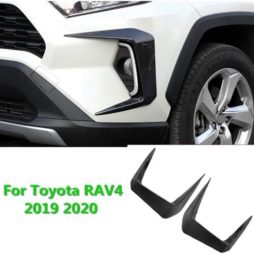 2pcs Front Foglight Eyebrow Eyelids Cover Trim Fog Light Lamp Protector For Toyota RAV4 2019 2020