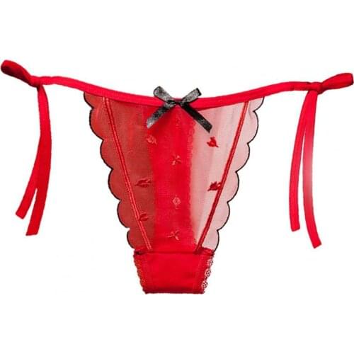 Summer Womens Underwear Lace Panties Low Waist Ultra-thin Nylon Sexy Flower Embroidery Bandage Lace Panties for Women