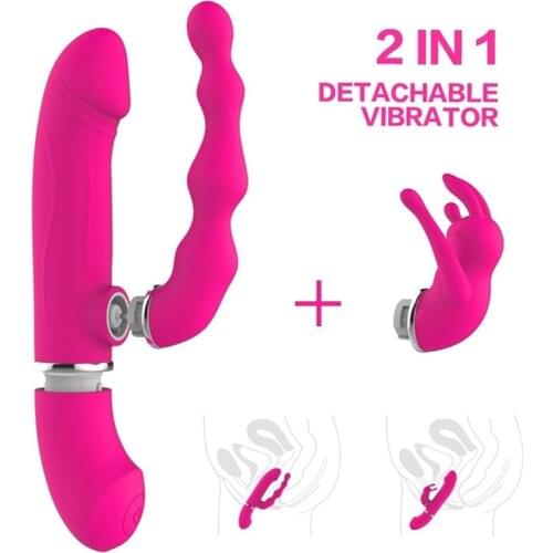 2in1 Spot Rabbit Dildo Vibrator Orgasm Adult Toy Powerful USB Charging Creeping Swinging Waterproof Masturbation Female Sex Toy