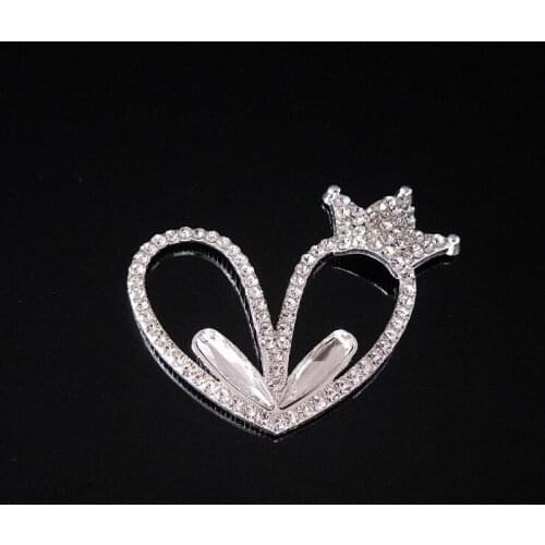 50pcs Crown Rabbit Ear Crystal Rhinestone Jewelry Appliques Flatback Buckle Brooch Shoes Bag Wedding Hairpin Hair Clip Decortion