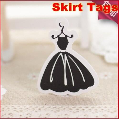 500PCS Hot sell Black colourl sKirt tags hang tags 300g/sqm paper clothing tag also have other color can be choose