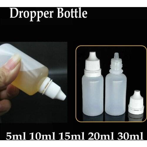 5Pcs Empty Plastic Squeezable Dropper Bottles Eye Liquid Dropper Sample Eyes Drop Refillable Bottle Bottles with Dropper