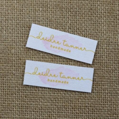 72 pieces Custom logo labels, Name iron on label, Custom Clothing tags, Organic Cotton Labels
