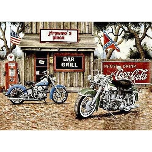 Handmade Full Square/Round Diamond painting 5D DIY Diamond embroidery Cross stitch "motorcycle"scenery Diamond mosaic Rhinestone