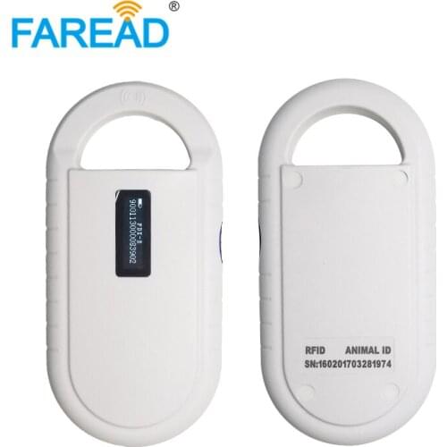 Free shipping 134.2khz FDX-B ISO 11784/11785 RFID Animal Handheld Reader Pet ID Microchip Scanner